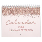 Calendrier Rose Gold Moderne Minimaliste 2026 (Protection)
