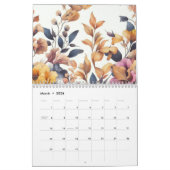Calendrier Rose moderne floral chute girly élégant élégant (Mar 2026)