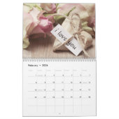 Calendrier Rose personnalisé | Texte de l'année mo (Feb 2026)