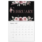 Calendrier Rose Rose Élégant Rose 2026 (Feb 2027)