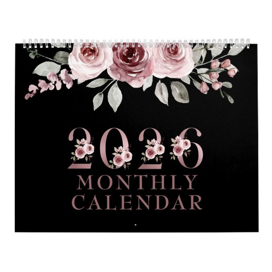 Calendrier Rose Rose Élégant Rose 2026 (Protection)