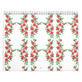Calendrier Rose rouge avec pétales détaillés, représenté dans (Protection)