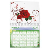 Calendrier Rose rouge Floral 2025 (Mar 2027)