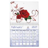 Calendrier Rose rouge Floral 2025 (Feb 2027)