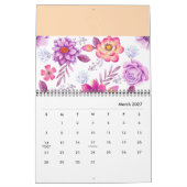 Calendrier Rose violette (Mar 2027)