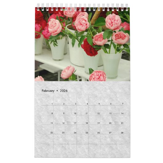 Calendrier Roses d'été (Feb 2026)
