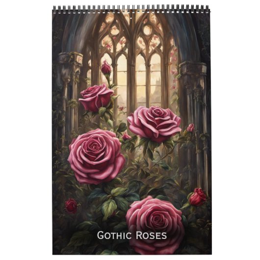 Calendrier Roses gothiques par Ivy et Bat Art gothique (Protection)