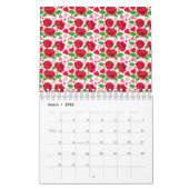 Calendrier Roses rouges Coeurs roses Joyeux Jour des Valentin (Mar 2026)