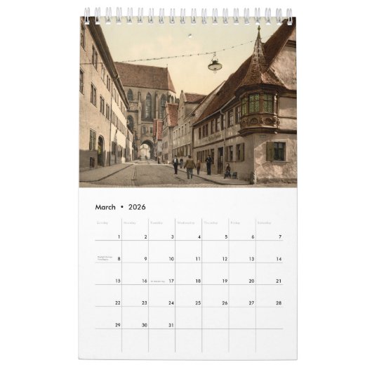 Calendrier Rothenburg ob der Tauber (Mar 2026)