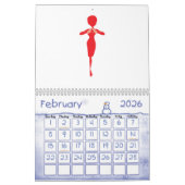 Calendrier rouge d'éléphant (Feb 2026)