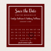 Calendrier Rouge Vin Moderne Enregistrer la carte  (Intérieur déplié)