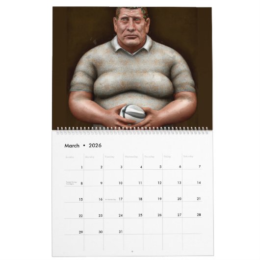 Calendrier Rugby Art (Mar 2026)