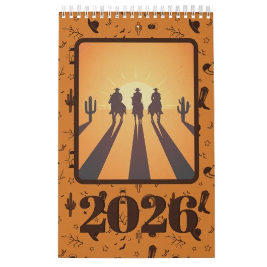 Calendrier rustic brown orange pattern photo (Protection)