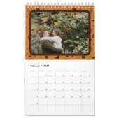Calendrier rustic brown orange pattern photo (Feb 2027)