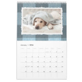 Calendrier Rustic Buffalo Plaid Blue Dog Pet 2023 (Jan 2026)