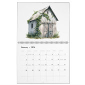 Calendrier Rustic Country 12 différentes Granges Personnalisé (Feb 2026)