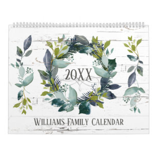 Calendrier Rustic Laurel Wreath Greenery Custom 2022 Photo