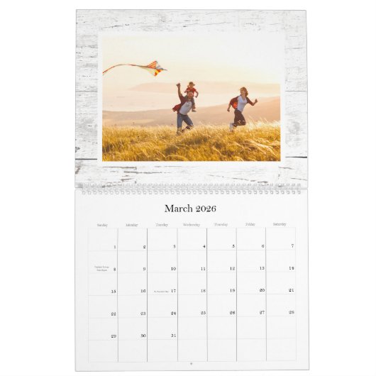 Calendrier Rustic Laurel Wreath Greenery Custom 2024 Photo (Mar 2026)