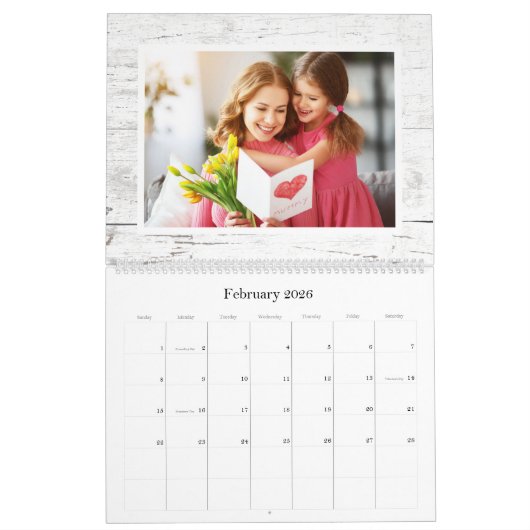 Calendrier Rustic Laurel Wreath Greenery Custom 2024 Photo (Feb 2026)