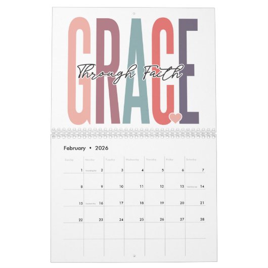 Calendrier Sa motivation inspirante Bible chrétienne (Feb 2026)