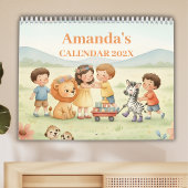 Calendrier Safari Animals Personalized Kids Calendar 2026