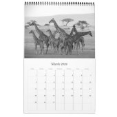 Calendrier safari noir & blanc (Mar 2026)