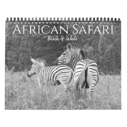 Calendrier safari noir & blanc 2025 (Protection)