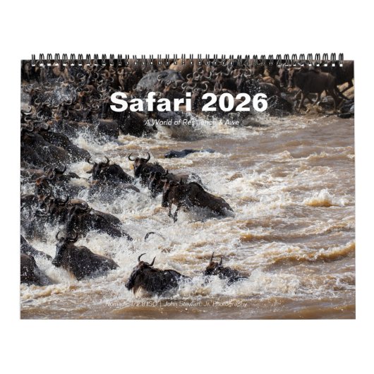 Calendrier Safari Wildlife 2026 Wall Calendar (Big Five & Bey (Protection)