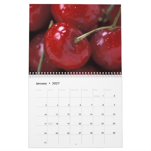 Calendrier sain de photographie de fruit (Jan 2027)