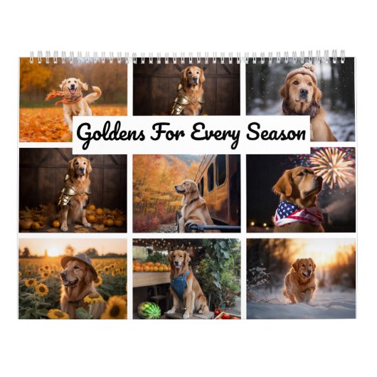 Calendrier Saison Golden Retriever Calandar (Dos)
