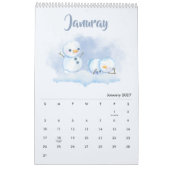 Calendrier Saisons Aquarelle 2026 (Jan 2027)