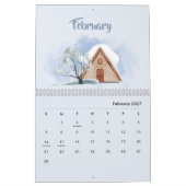 Calendrier Saisons Aquarelle 2026 (Feb 2027)