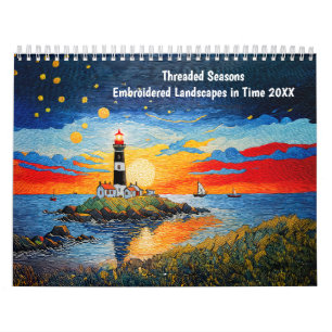 Calendrier Saisons brodées – Paysages brodés à travers le tem