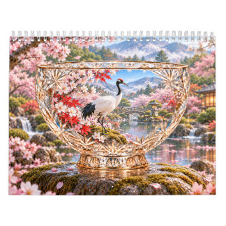 Calendrier Saisons Cristallines des Oiseaux Japona