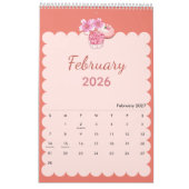 Calendrier Saisons Kawaii Colorées Chaque Mois (Feb 2027)