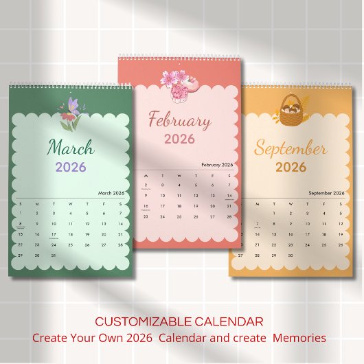 Calendrier Saisons Kawaii Colorées Chaque Mois