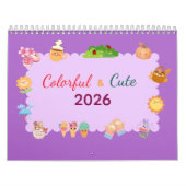 Calendrier Saisons Kawaii Colorées Chaque Mois (Protection)