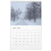 Calendrier Saisons Russes Page simple Petit Calendrier, Blanc (Mar 2027)