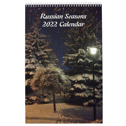 Calendrier Saisons Russes Page simple Petit Calendrier, Blanc (Protection)
