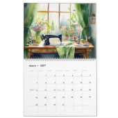 Calendrier Salle de couture à l'aquarelle (Mar 2027)
