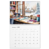 Calendrier Salle de couture à l'aquarelle (Jan 2027)
