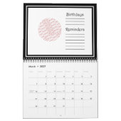 Calendrier Salutation d'anniversaire de la machine à écrire v (Mar 2027)