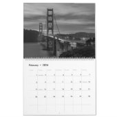 Calendrier San Francisco City in Black and White (Feb 2026)