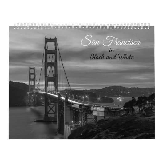 Calendrier San Francisco City in Black and White (Protection)