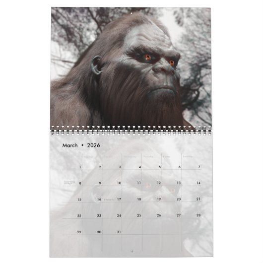 CALENDRIER SASQUATCH BIGFOOT (Mar 2026)