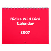 Calendrier sauvage 2007 de l'oiseau de Rick (Protection)