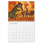 Calendrier Savanna Spirits – Abstract Wildlife & Tribal Echoe (Jan 2026)