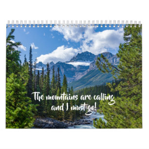Calendrier Scènes de la nature des montagnes 12 Mois Mur