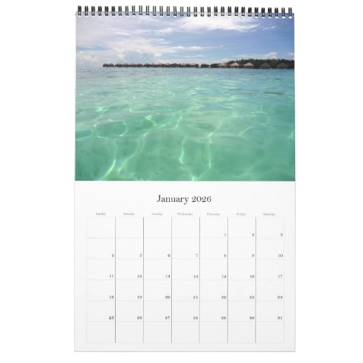 Calendrier scènes de plage (Jan 2026)