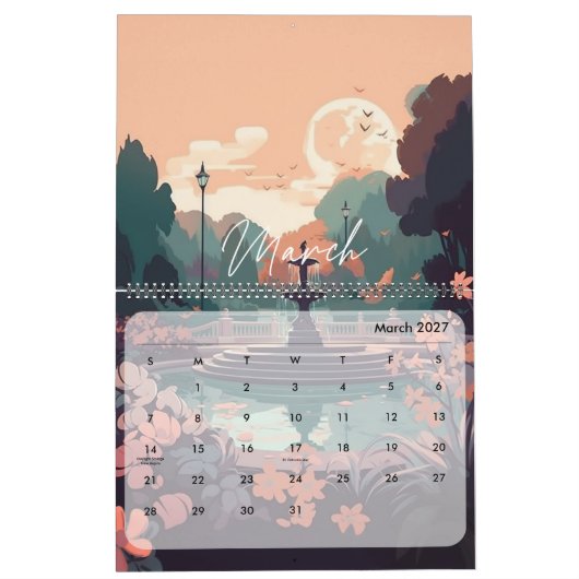 Calendrier Scènes paisibles 2025 (Mar 2027)